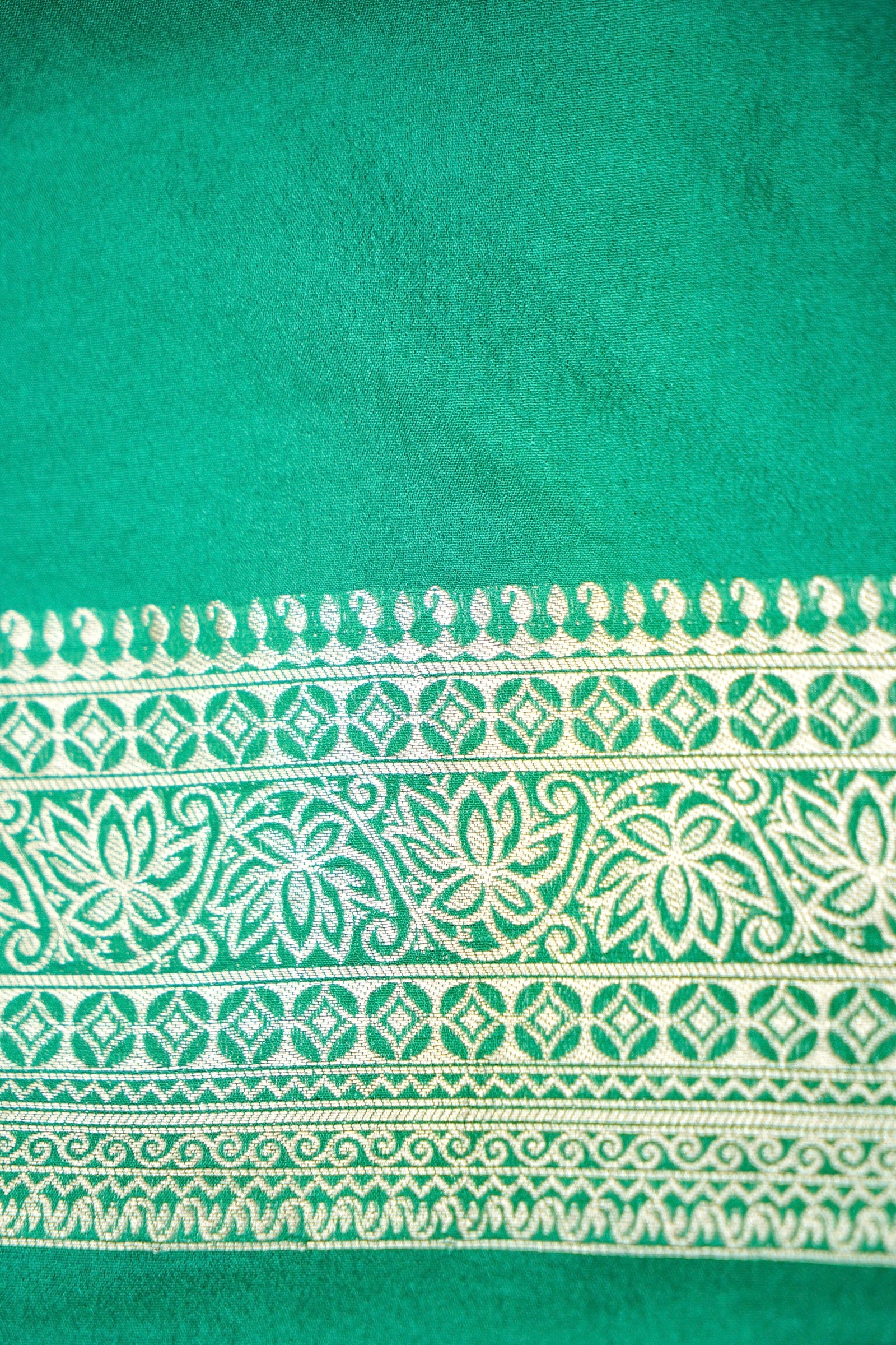 Aqua Green Banarasi Georgette Saree - Image 5