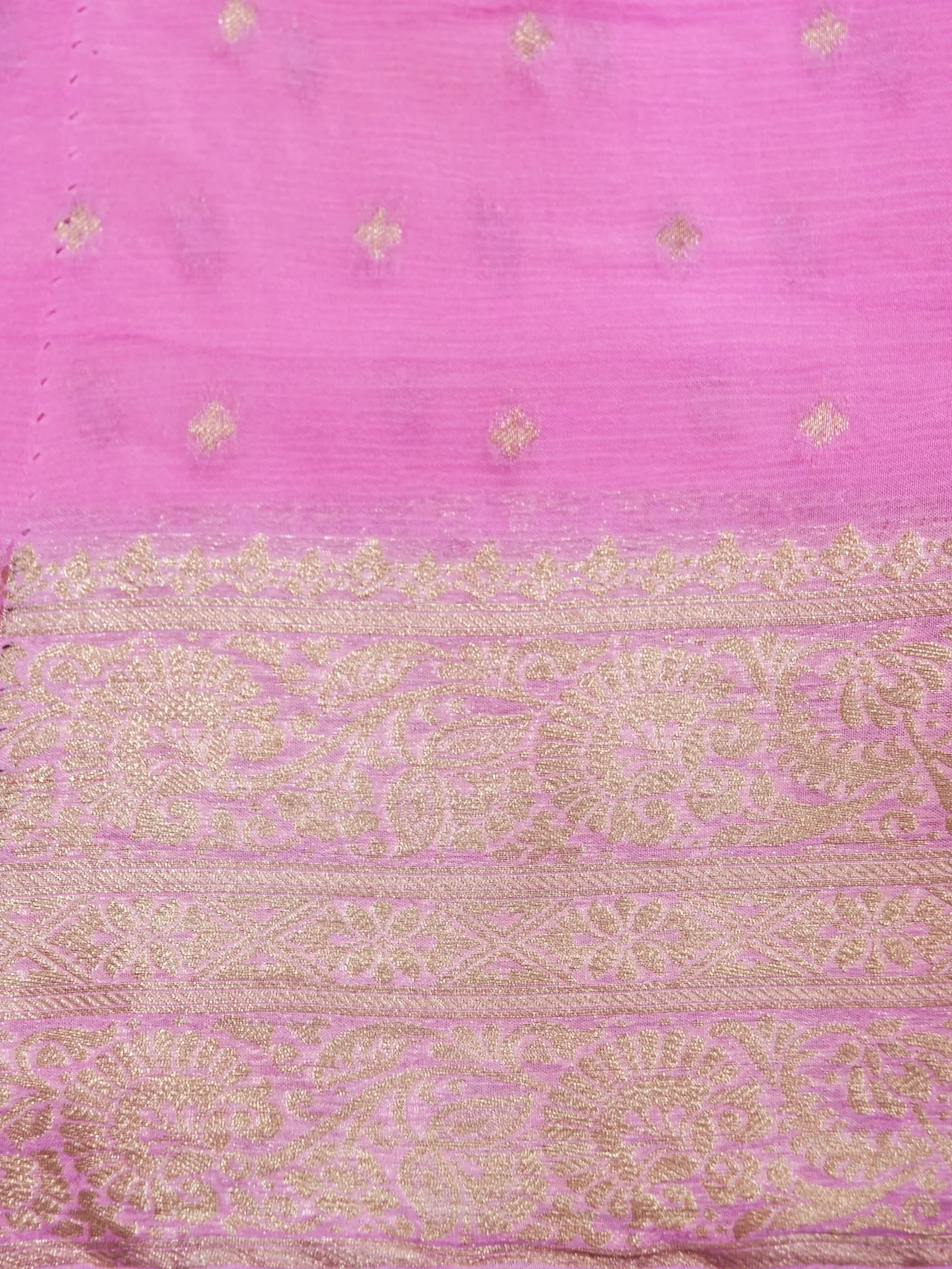 Orange Banarasi Chinon Silk Saree - Image 7