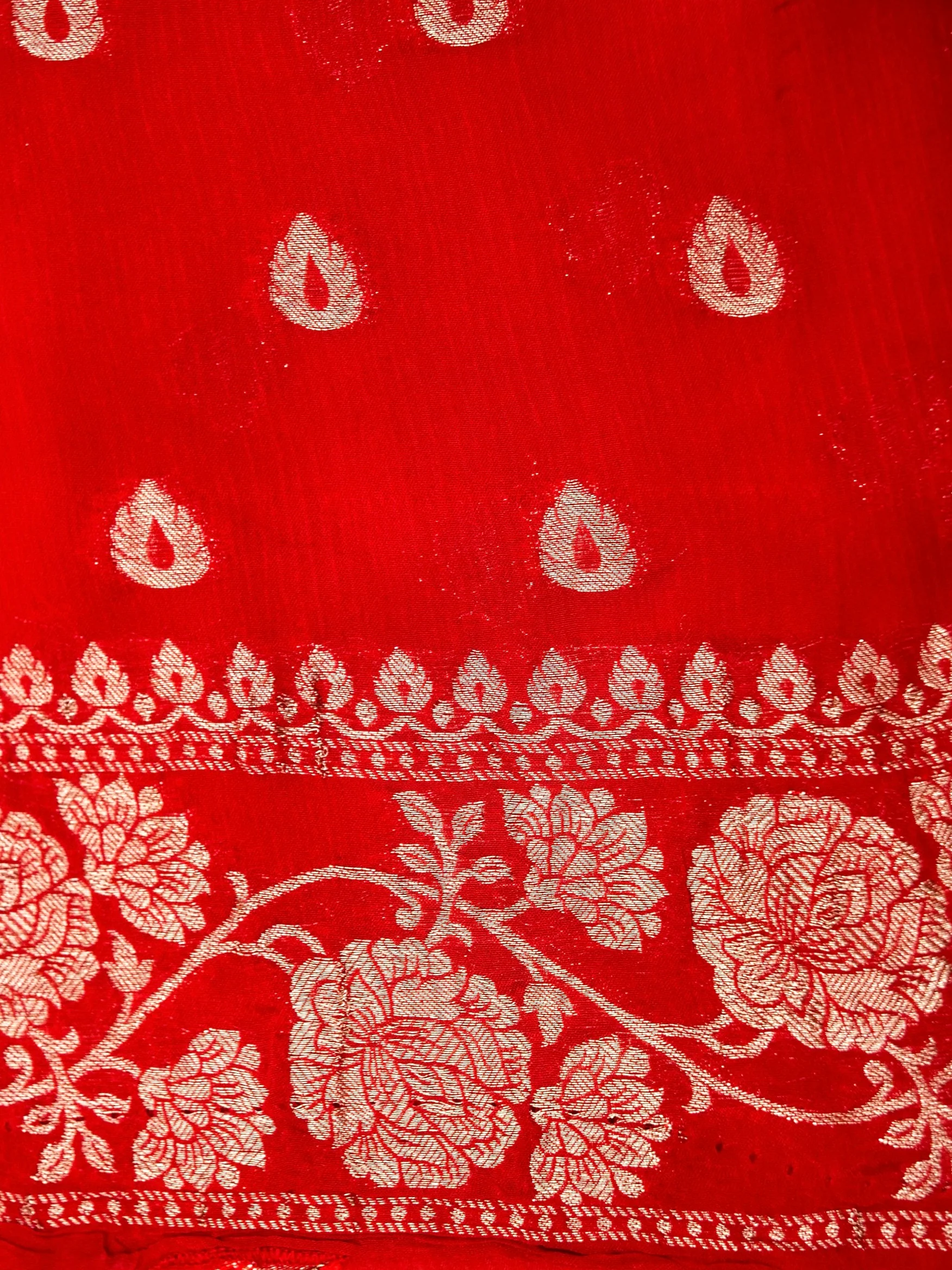 Pink Banarasi Chinon Silk Saree - Image 7