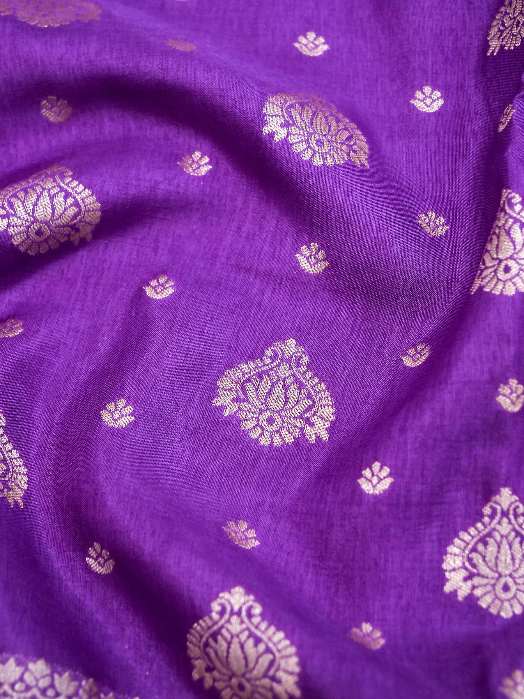 Purple Banarasi Dola Silk Saree - Image 5