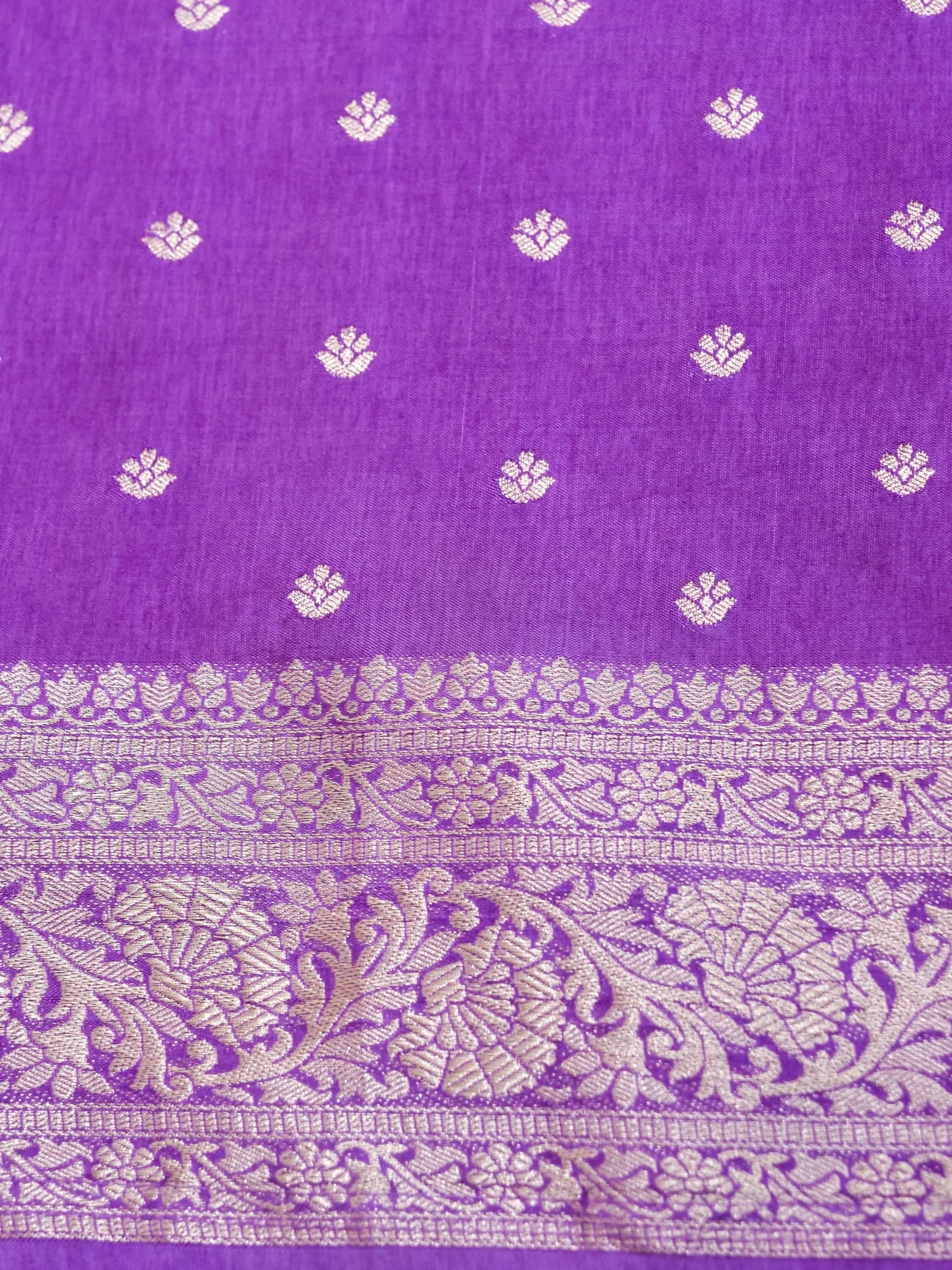 Purple Banarasi Dola Silk Saree - Image 7