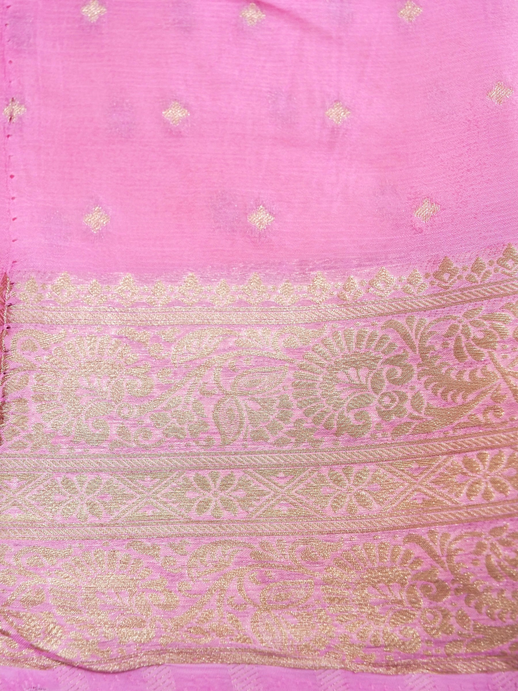Rani Pink Banarasi Chinon Silk Saree - Image 6