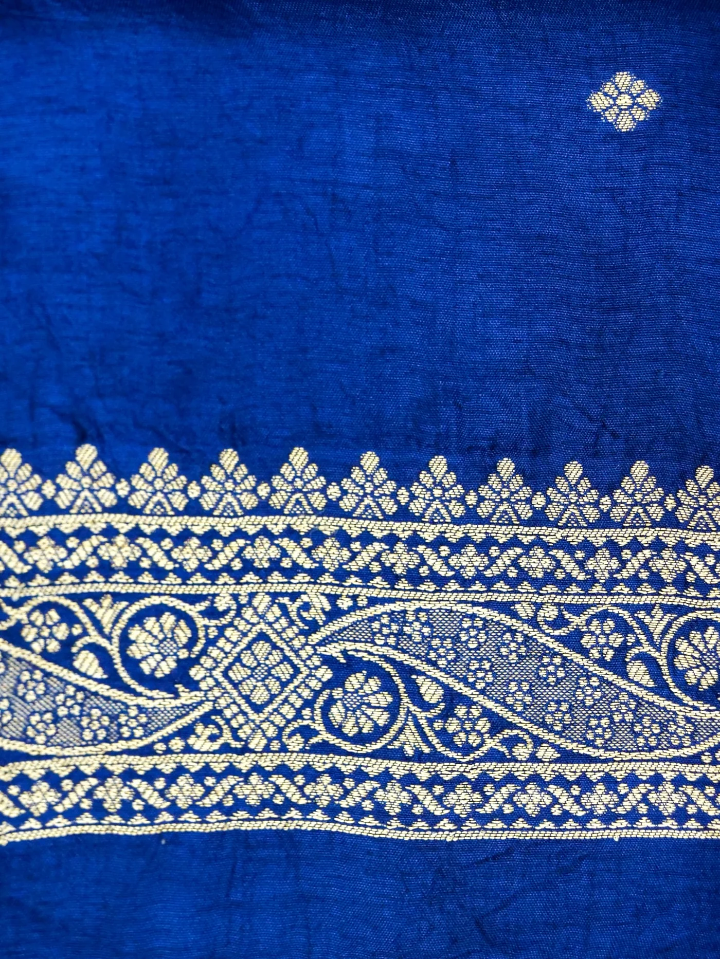Royal Blue Banarasi Dola Silk Saree - Image 7
