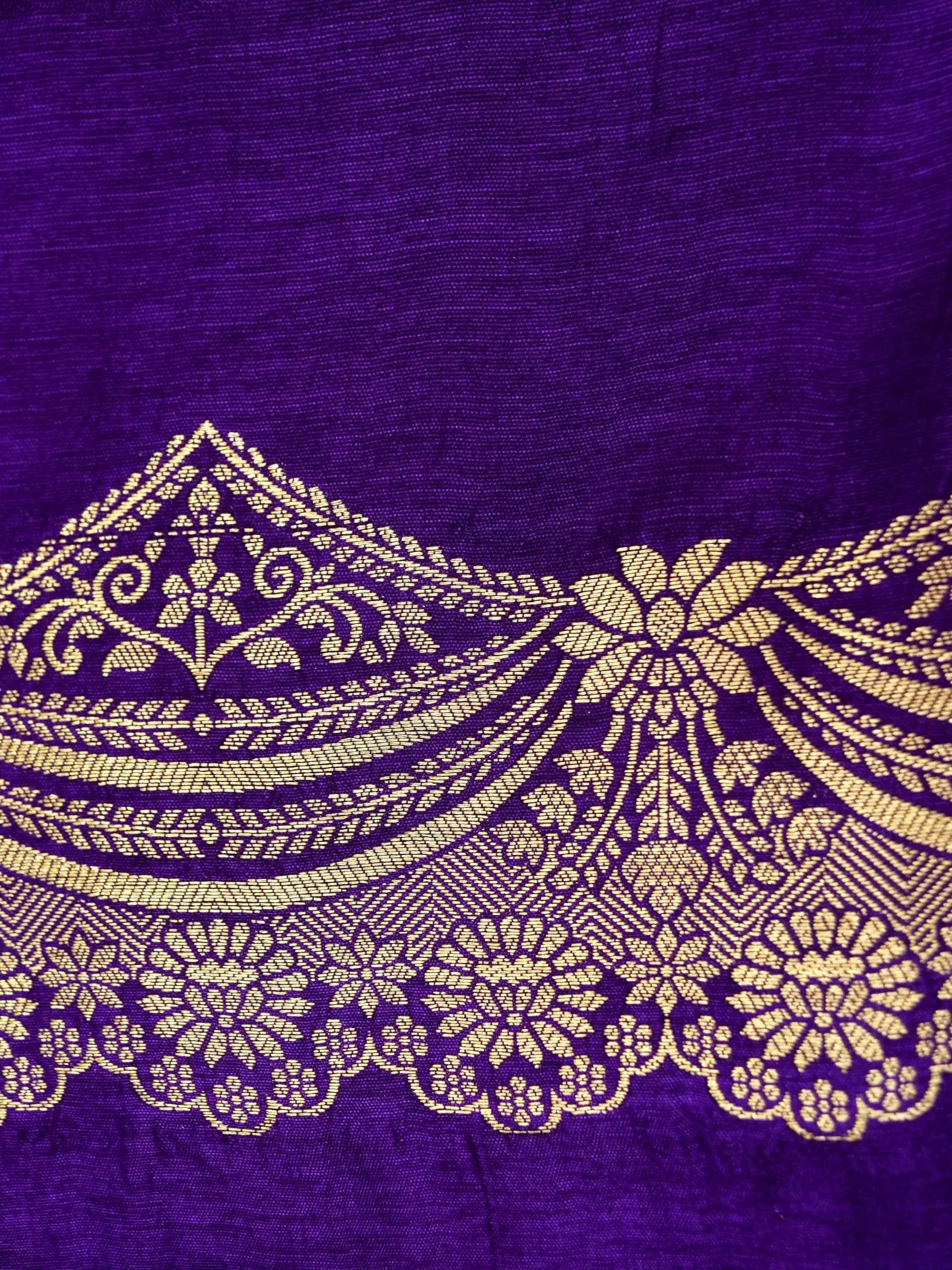 Royal Blue Banarasi Dola Silk Saree - Image 7