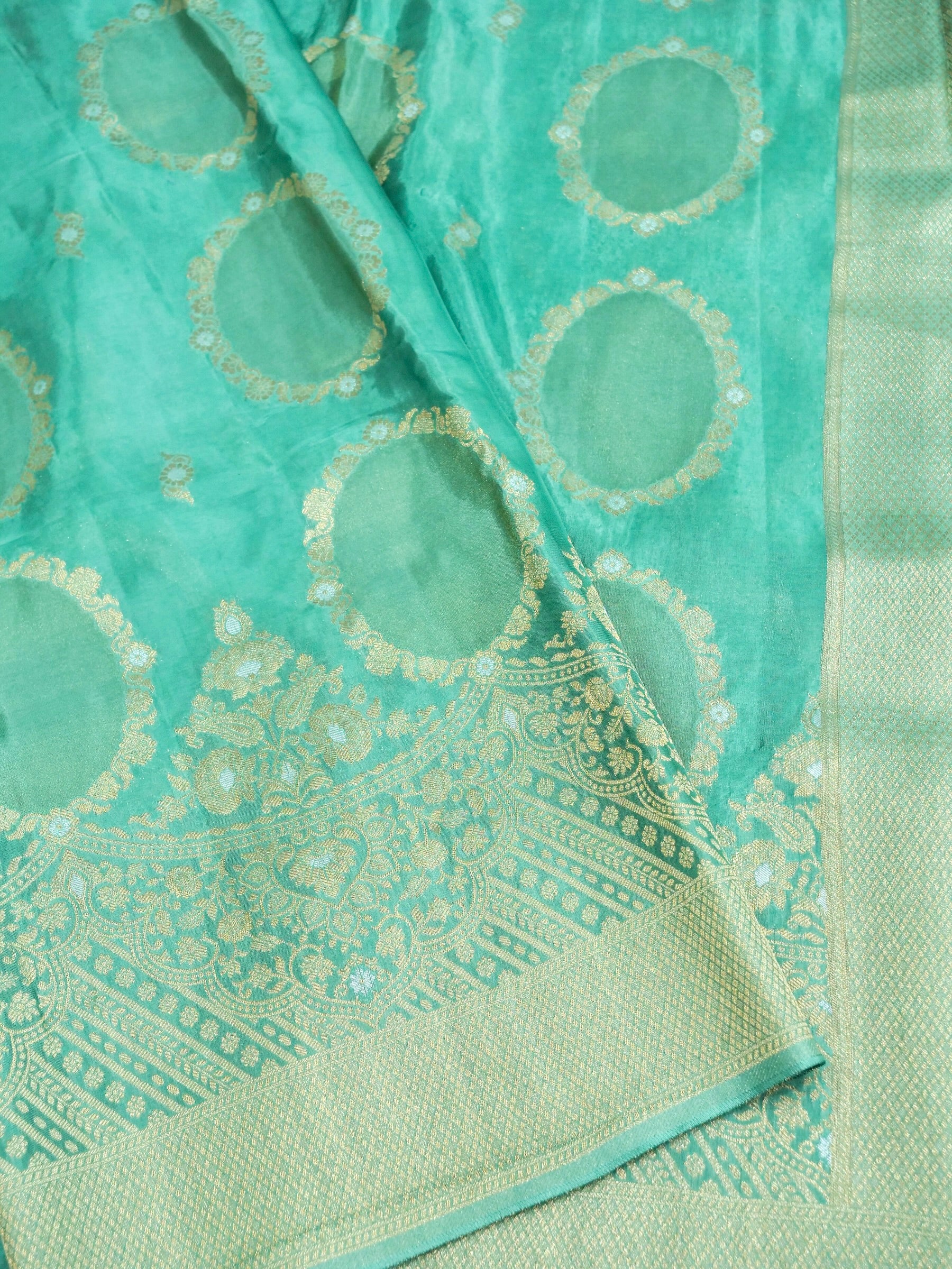 Sea Green Banarasi Silk Saree - Image 3