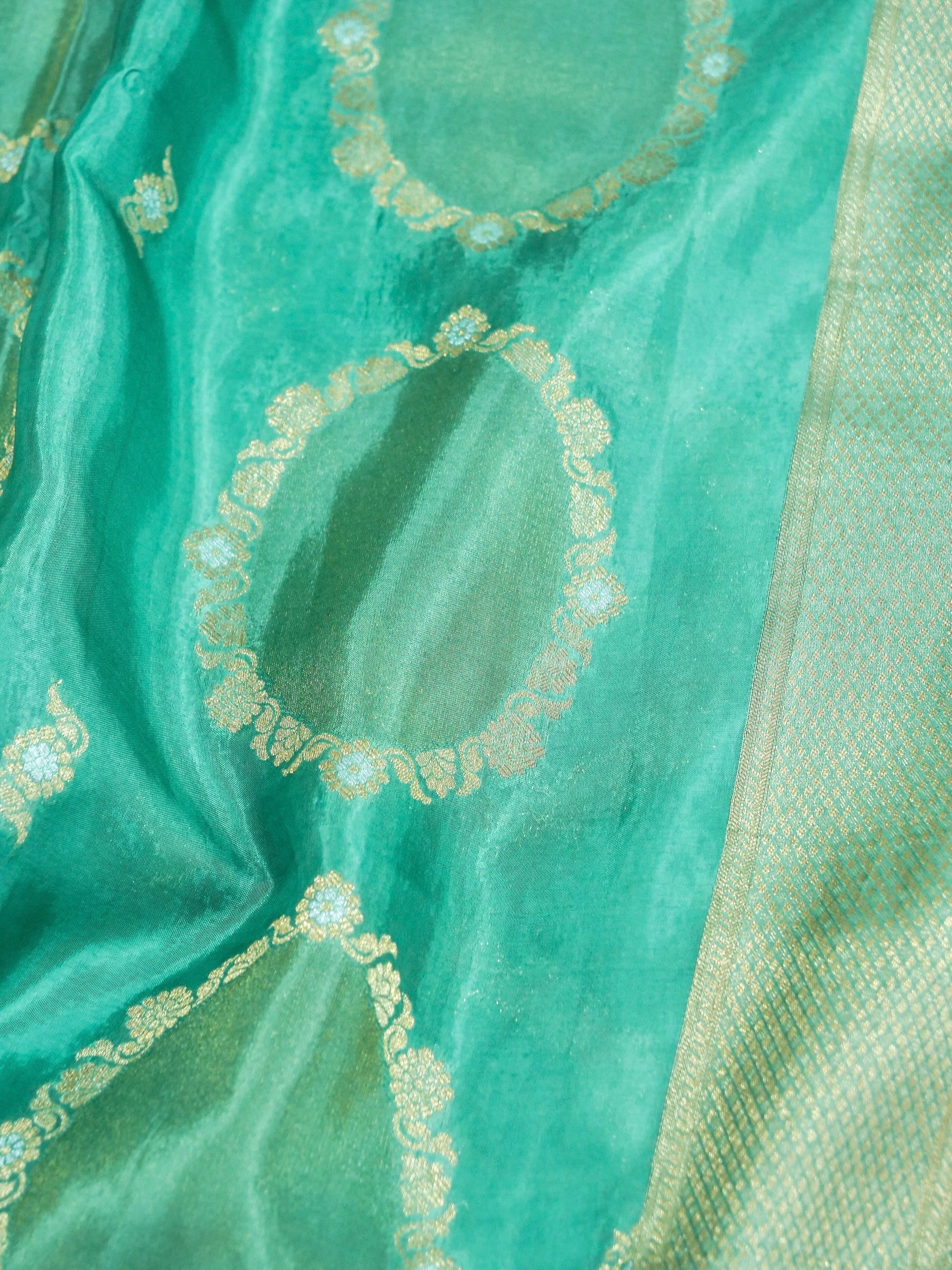 Sea Green Banarasi Silk Saree - Image 5