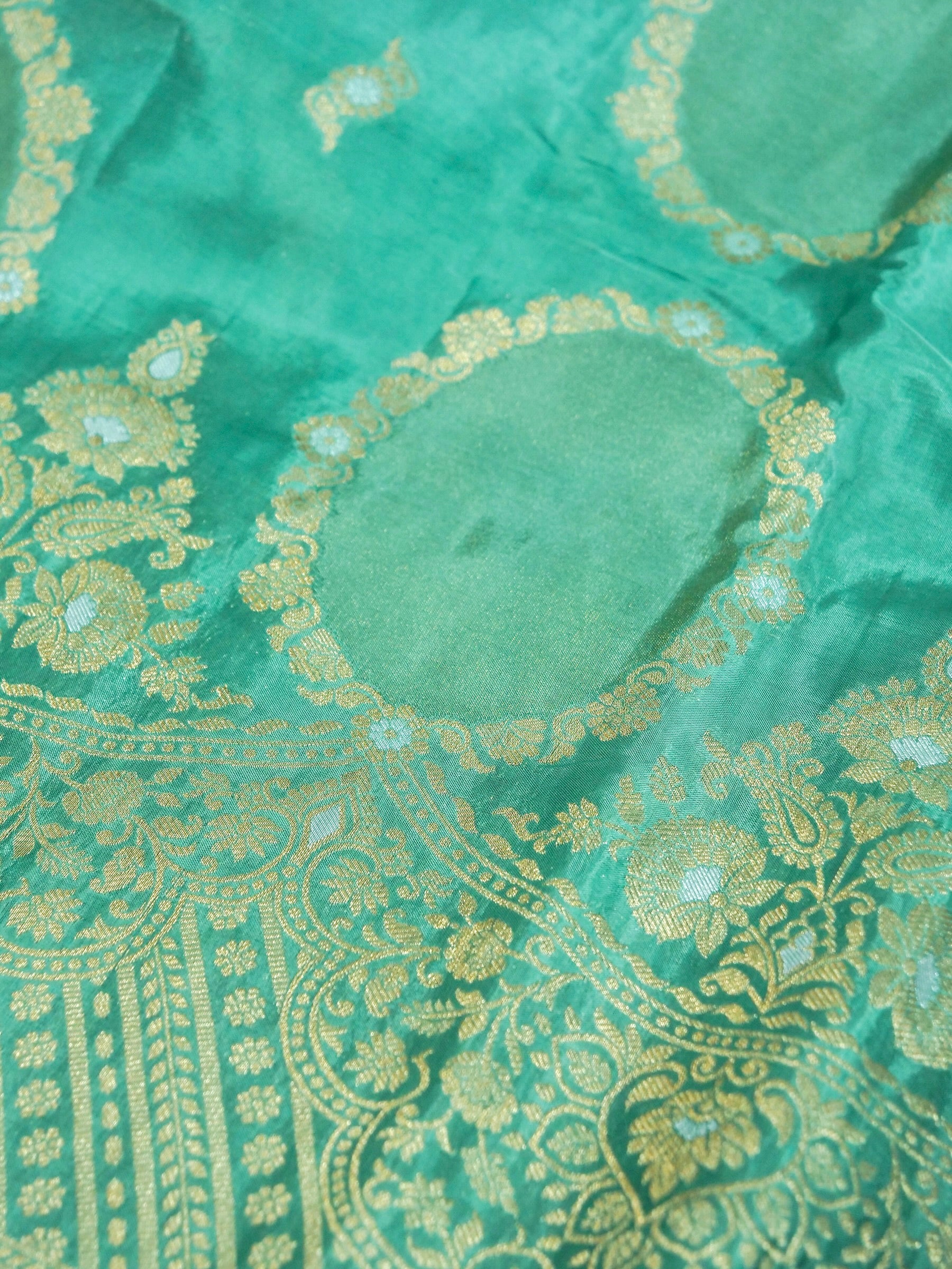 Sea Green Banarasi Silk Saree - Image 6