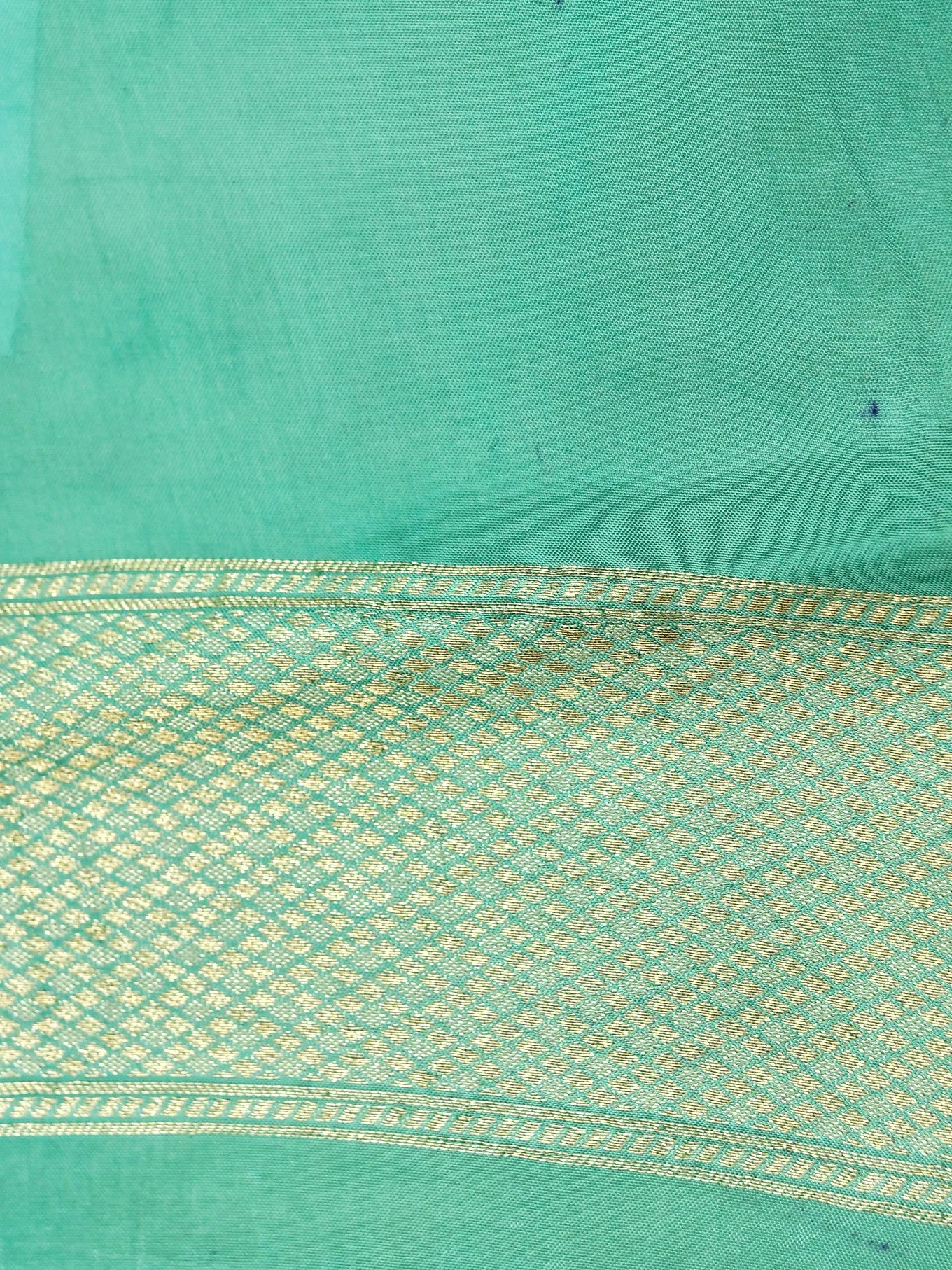 Sea Green Banarasi Silk Saree - Image 7